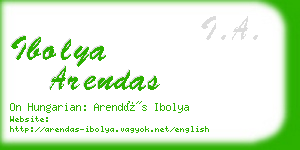 ibolya arendas business card